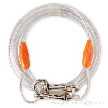 Vinyl-Covered Tie-Out Cable Leashes for Dogs